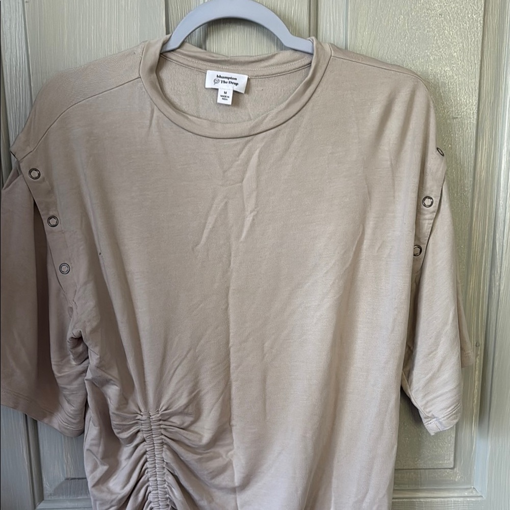 Tan Ruched Women's Top - Picture 3 of 6